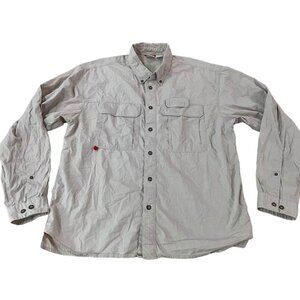 The North Face Safari Shirt Men’s Size Large Khaki Cotton Long Sleeve Hiking Out